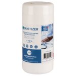 Lingettes sanitizer� mains et surfaces en bo�te distributrice