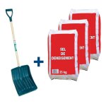 Pack 3 sacs de sel de dneigement et 1 poussoir