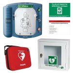 Pack dfibrillateur hs1 avec housse slim, armoire et tiquette de maintenance