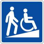 Panneau accessibilit� avec pictogramme rampe d'acc�s