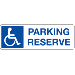 Panneau accessibilit� pmr avec symbole et texte parking r�serv�