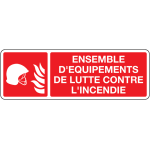 Panneau incendie avec texte ensemble d'�quipements de lutte contre l'incendie