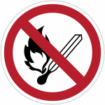 Panneau iso 7010 flammes nues interdites