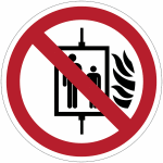 Panneau iso 7010 interdiction d'utiliser l'ascenseur en cas d'incendie