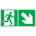 Panneau iso 7010 sortie de secours fl�che en bas � droite
