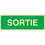 Panneau iso 7010 sortie de secours avec texte sortie