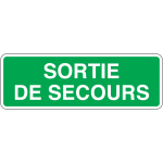 Panneau iso 7010 sortie de secours avec texte sortie de secours
