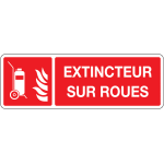 Panneau iso 7010 avec texte extincteur sur roues