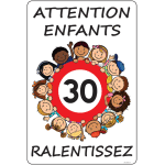 Panneau sortie d'�cole attention enfants ralentissez