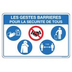 Panneau sur les 5 gestes barrires pour la scurit de tous
