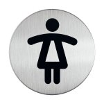Plaque de porte ronde toilettes femme