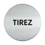 Plaque de porte adh�sive en aluminium anodis� bross� tirez