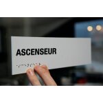Signaltique braille pvc avec texte ascenseur