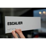 Signal�tique braille pvc avec texte escalier