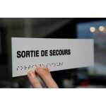 Signaltique braille pvc avec texte sortie de secours