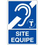 Signalisation accessibilit avec texte site quip et pictogramme boucle magntique