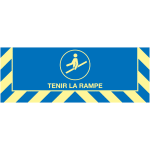 Signalisation au sol photoluminescente obligation tenir la rampe