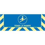 Signalisation au sol photoluminescente obligation tenir la rampe