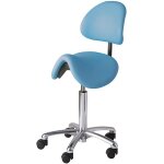 Tabouret selle � roulettes avec dossier