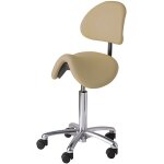 Tabouret selle  roulettes avec dossier