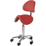 Tabouret selle  roulettes avec dossier