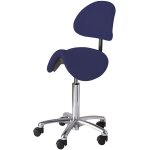 Tabouret selle � roulettes avec dossier