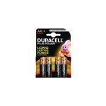 Duracell lot de 4 piles alcaline 1, 5v lr06 - plus power aa