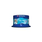 Verbatim cd - r / 700mb 80min 52x print wid 50pk spin