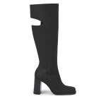 Bottes calvin klein jeans long heel zip boot cut out edgy yw0yw01253 noir