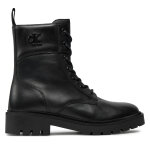 Bottes de randonne calvin klein jeans combat boot mid zip lth in calf yw0yw01550 noir