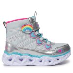 Bottes skechers heart lights sweet styling 302668l / smlt argent