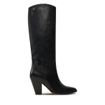 Bottes tommy hilfiger high cowboy heel boot leather fw0fw08296 noir