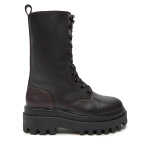 Bottines chelsea calvin klein jeans flatform lace up boot mg lth yw0yw01544 marron