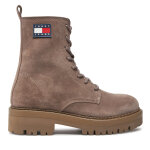 Bottines tommy jeans tjw urban lace up suede en0en02630 marron