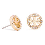 Boucles d'oreilles tory burch crystal logo circle stud earring 53422 or