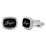 Boutons de manchettes boss b - scriptlogo 50532314 argent