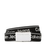 Ceinture enfant calvin klein jeans logo taupe buckle belt iu0iu00393 noir