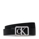 Ceinture femme calvin klein jeans mono plaque rev lthr belt 25mm k60k611487 noir