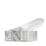 Ceinture femme calvin klein jeans round mono pl rev lthr belt 30mm k60k611489 blanc