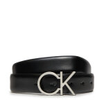 Ceinture femme calvin klein re - lock ck logo belt 30mm k60k610157 noir