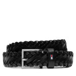 Ceinture homme tommy hilfiger oliver 3. 0 leather braid dc am0am12068 noir