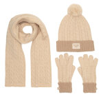 Ensemble : bonnet, charpe et gants roxy rx - kf - 001 - aw24 beige