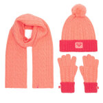 Ensemble : bonnet, charpe et gants roxy rx - kf - 001 - aw24 orange