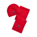Ensemble bonnet + charpe polo ralph lauren 313951763001 rouge