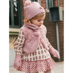 Ensemble bonnet, charpe tube et gants mayoral 10769 rose