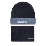 Ensemble bonnet et �charpe tube tommy hilfiger au0au01938 bleu marine