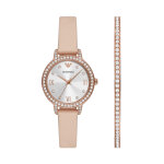 Ensemble montre et bracelet emporio armani cleo gift set ar80069set beige