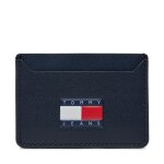 �tui cartes de cr�dit tommy jeans tjm heritage leather cc holder am0am12085 bleu marine