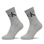 Lot de 2 paires de chaussettes hautes femme calvin klein jeans 701228811 gris