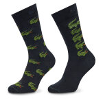 Lot de 2 paires de chaussettes hautes homme lacoste ra1513 bleu marine